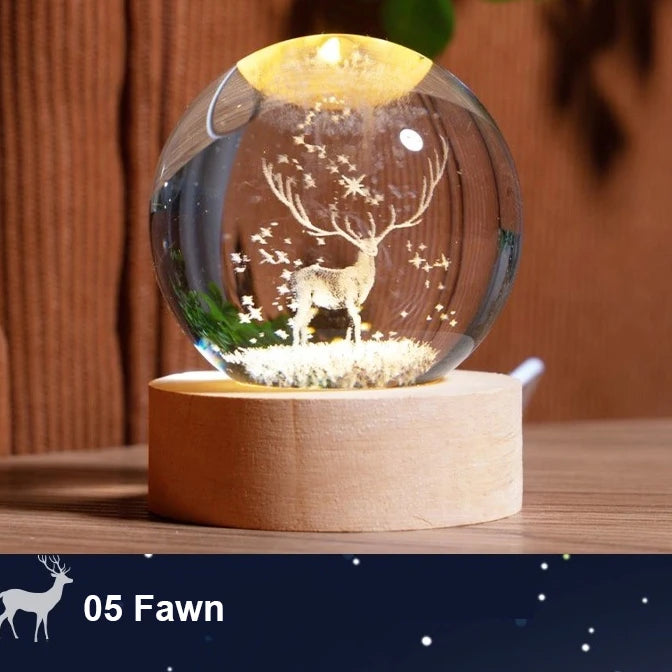 3D Crystal Ball Astronomy Solar System, Moon, or Galaxy