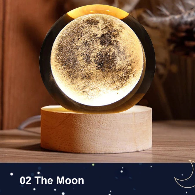 3D Crystal Ball Astronomy Solar System, Moon, or Galaxy