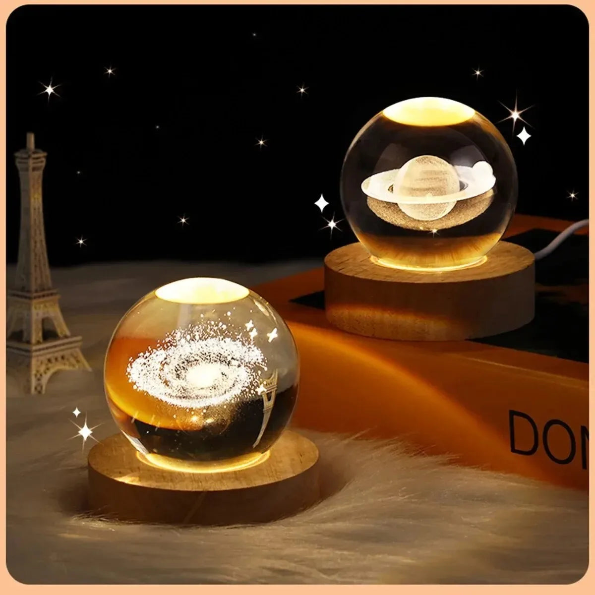 3D Crystal Ball Astronomy Solar System, Moon, or Galaxy