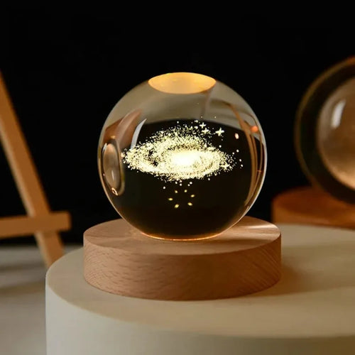 3D Crystal Ball Astronomy Solar System, Moon, or Galaxy
