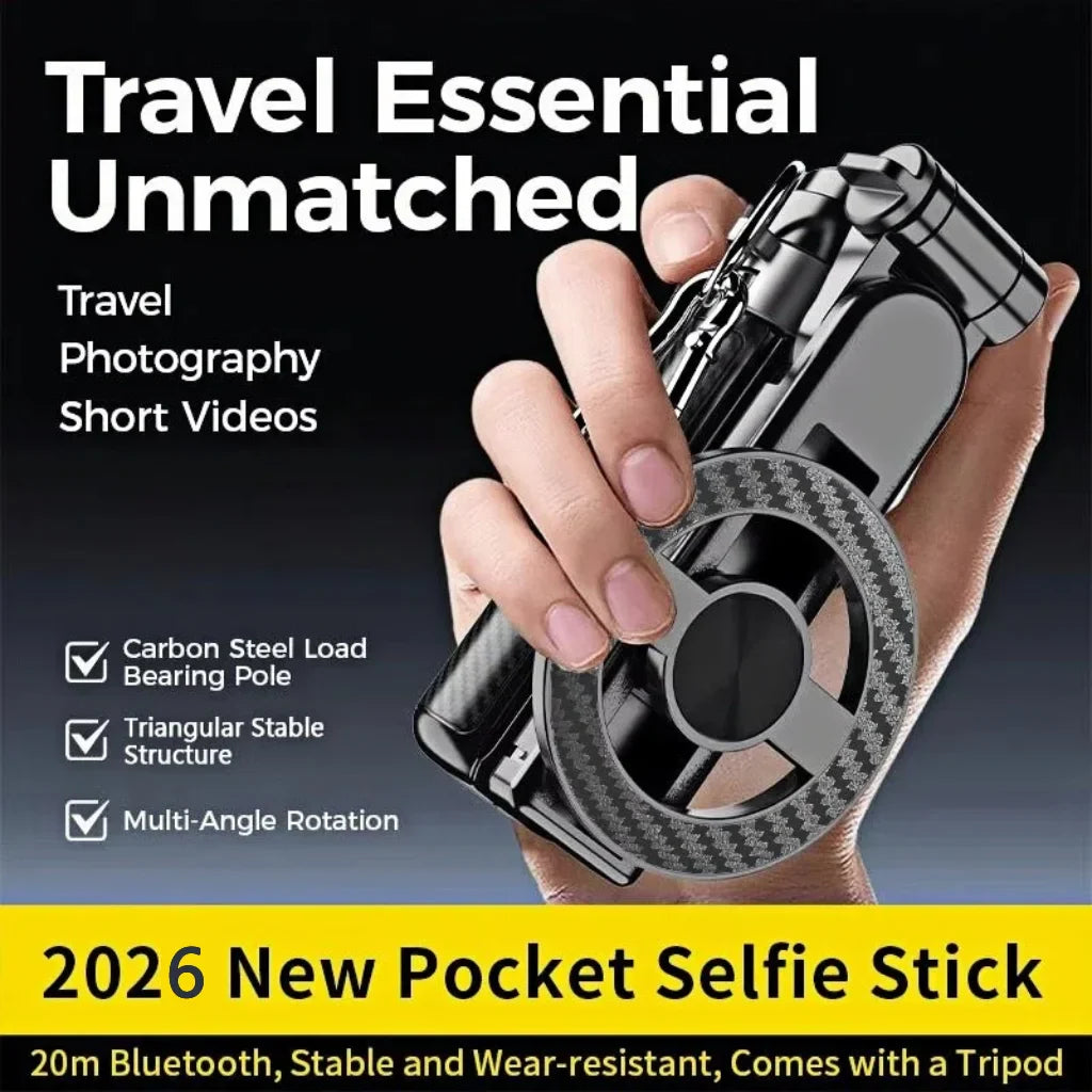 4-in-1 Multifunctional Magnetic mini Selfie Stick with 360° Rotation