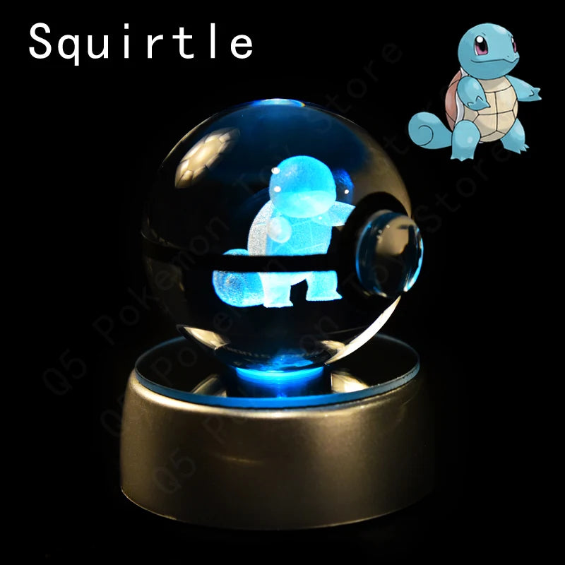 3D Pokémon Crystal Ball: LED Night Light with Rotating Base