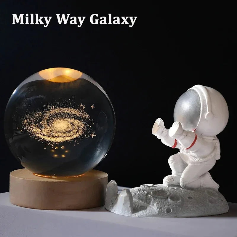 3D Crystal Ball Astronomy Solar System, Moon, or Galaxy