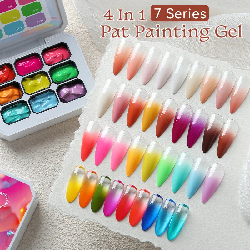 UR SUGAR 9 Colors Gradient Painting Gel Nail Art Gradient Color DIY