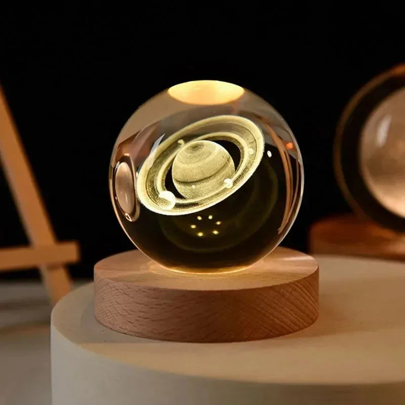 3D Crystal Ball Astronomy Solar System, Moon, or Galaxy