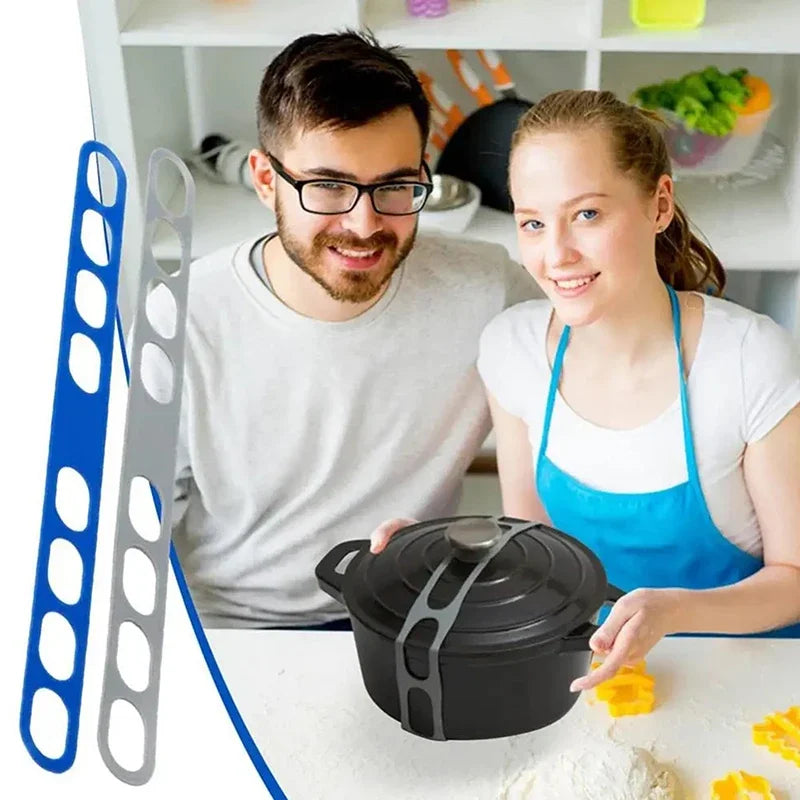 54cm Reusable Lid Strap Silicone Elastic Band Universal Pot Lid Holder for Lunch Box Strap Elastic Band Outdoor Tableware Tool