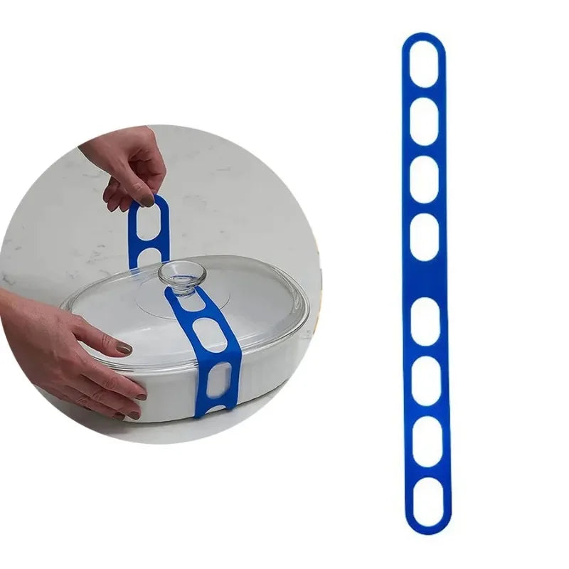 54cm Reusable Lid Strap Silicone Elastic Band Universal Pot Lid Holder for Lunch Box Strap Elastic Band Outdoor Tableware Tool