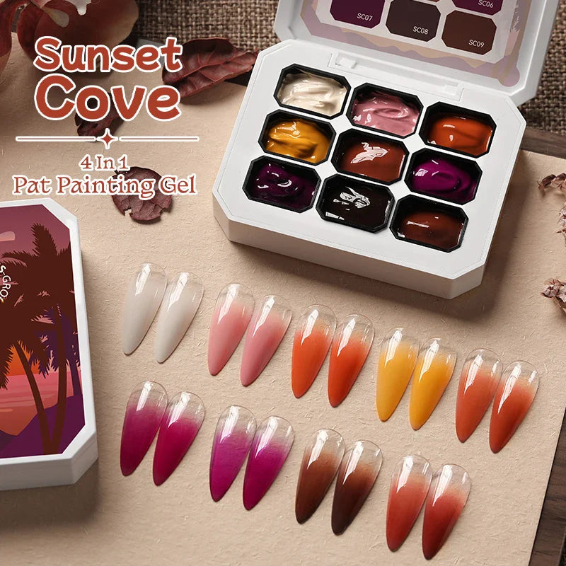 UR SUGAR 9 Colors Gradient Painting Gel Nail Art Gradient Color DIY